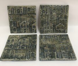 Green festive coasters